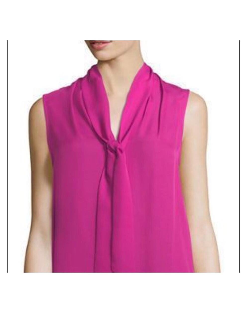 Kobi Halperin Catharina Tie Neck Sleeveless Stretch Silk Top pink nwt $198 xs